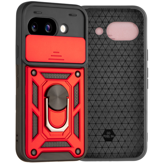 Etui pancerne do Google Pixel 9A, CamShield Slide, czerwone