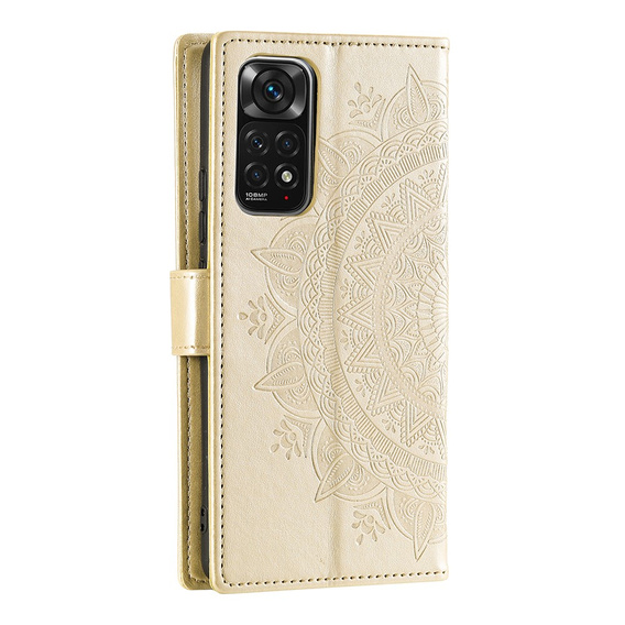 Etui z klapką do Xiaomi Redmi Note 11/11S, Mandala, Złote