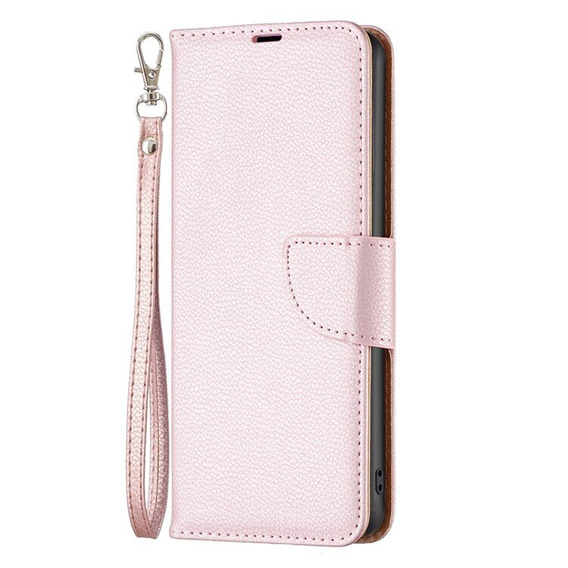 Etui z klapką do Xiaomi Redmi 13C / Poco C65, Wallet Litchi Leather, rose gold