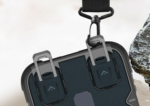 Etui pancerne do iPhone 17 Pro Max, do MagSafe, z podstawką, niebieskie