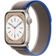 Pasek Nylonowy do Apple Watch 1/2/3/4/5/6/7/8/9/10/11/SE Ultra 1/2/3 42/44/45/46/49mm, Szary / Niebieski