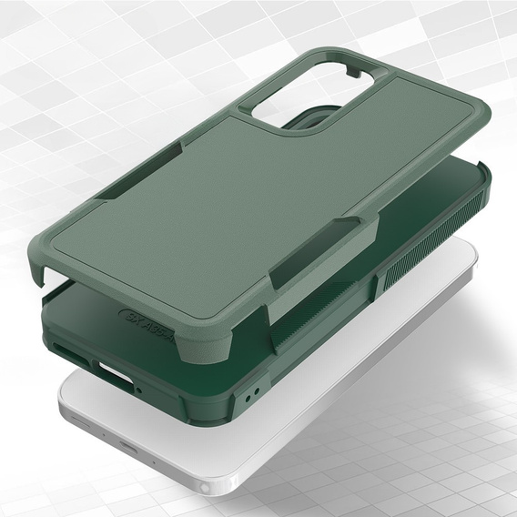 Etui pancerne do Samsung Galaxy A35 5G, Dual Shockproof, ciemnozielone