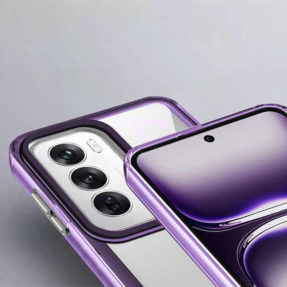 Etui do Oppo Reno 12 Pro, Fusion Hybrid, przezroczyste / fioletowe