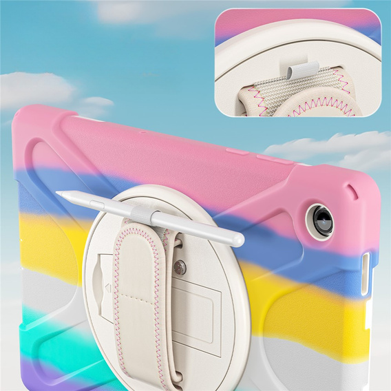 Pancerne etui do Samsung Galaxy Tab A11+, z podstawką i paskiem na ramię – wielokolorowe