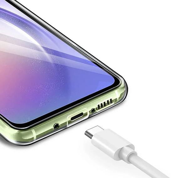 Etui do Samsung Galaxy A15 4G / 5G, Silicone Brokat, przezroczyste + Szkło 9H