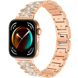 Bransoleta z Diamentami do Huawei Watch Fit 4 / 4 Pro / 3, Różowa rose gold