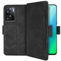 Etui z klapką do Oppo A57s, Card Slot, czarne