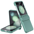 Etui do Samsung Galaxy Z Flip7 FE / Z Flip6, PC Case, ze szkłem, zielone