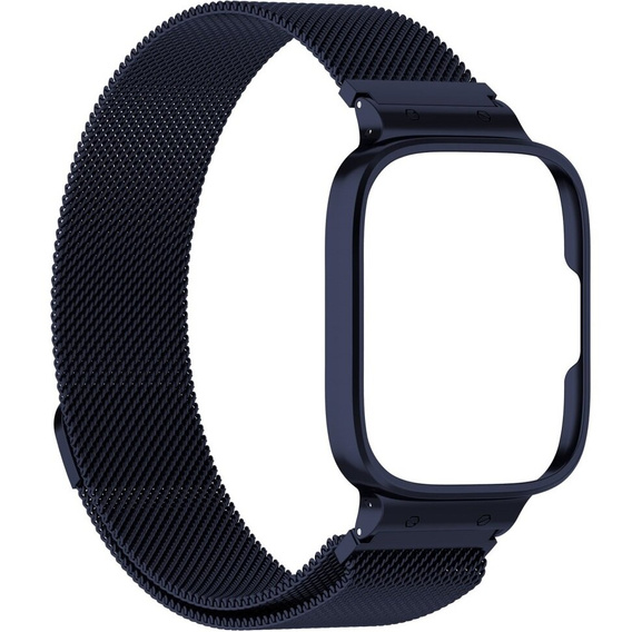 Pasek Bransoleta Milanese z Etui do Xiaomi Redmi Watch 3 Active, Granatowy