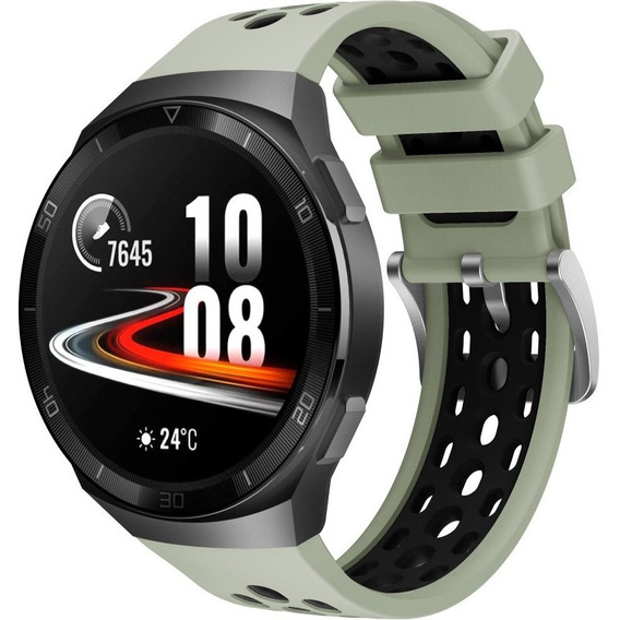 Pasek silikonowy do Huawei Watch GT 2e, Zielony / Czarny