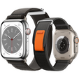 Pasek Nylonowy do Apple Watch 1/2/3/4/5/6/7/8/9/10/11/SE Ultra 1/2/3 42/44/45/46/49mm, Szary/Pomarańczowy