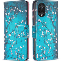 Etui z klapką do TCL 40 NxtPaper, Wallet, Sakura niebieskie