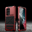 Etui pancerne do Samsung Galaxy S24 Ultra, Military Kickstand, czerwone