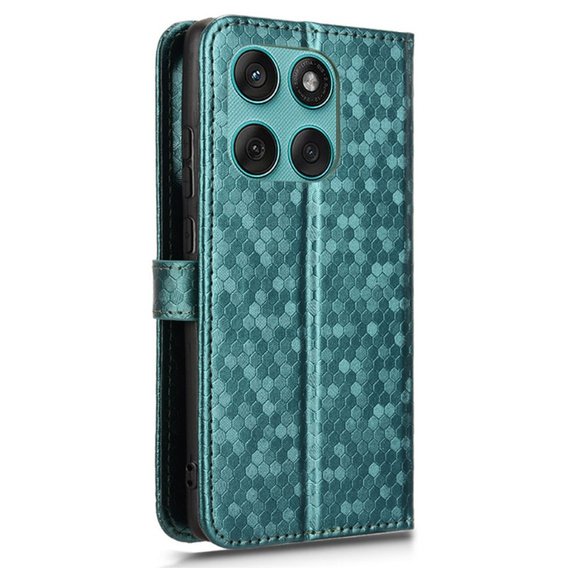 Etui z klapką do Motorola Edge 60 / 60 Fusion, Wallet Rhombus, zielone