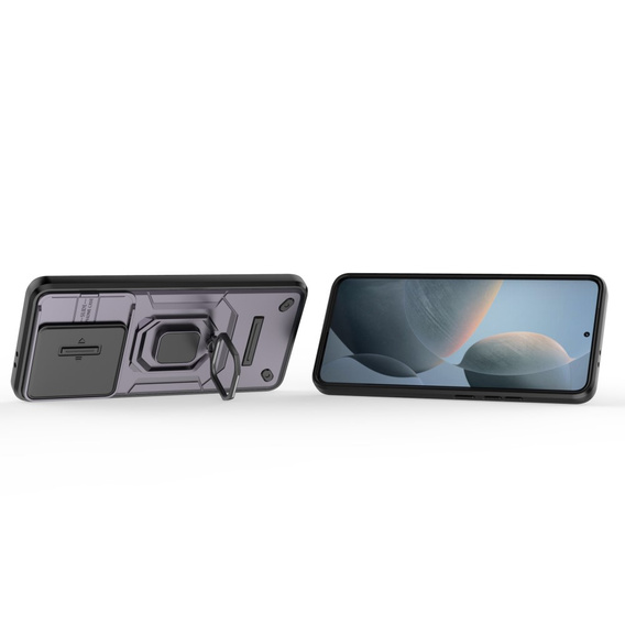 Etui KickStand Camera Lens do Xiaomi Poco F6 Pro, fioletowe