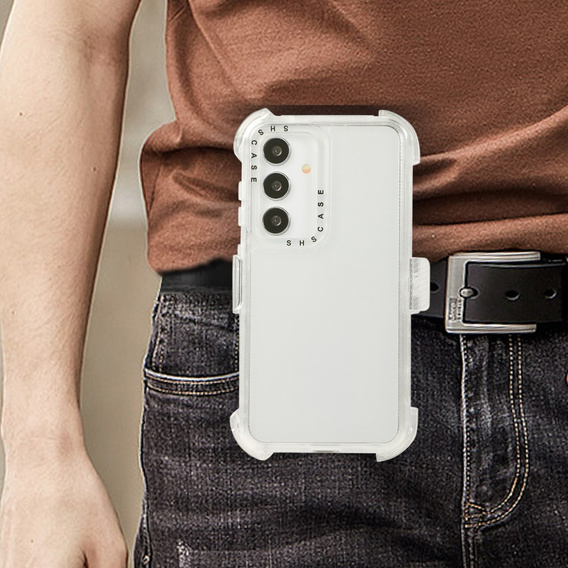 Pancerne Etui do Samsung Galaxy S24, Belt Clip, z klipsem, przezroczyste
