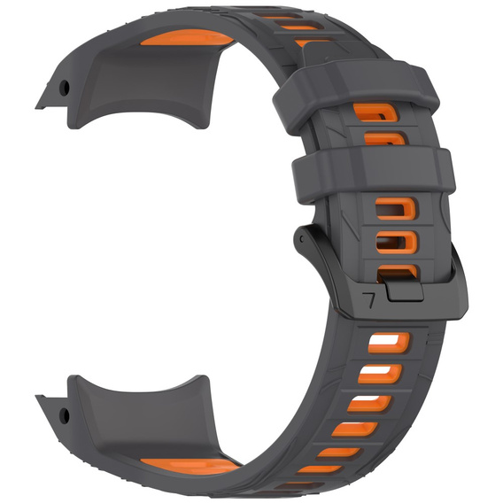 Pasek silikonowy do Garmin Instinct 3 Solar / Instinct 3 AMOLED 45mm – sportowy, szaro-pomarańczowy