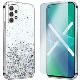 Zestaw Etui Brokat do Samsung Galaxy A53 5G, Przezroczyste + Szkło