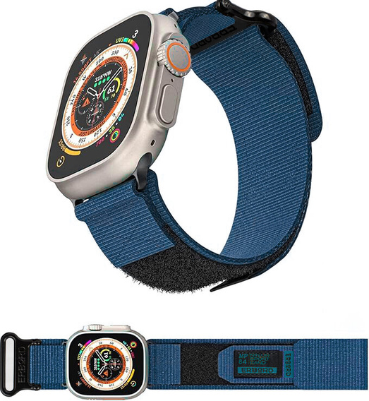 Pasek Nylonowy ERBORD MP84 do Apple Watch 1/2/3/4/5/6/7/8/9/10/11/SE Ultra 1/2/3 42/44/45/46/49mm, Niebieski