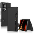 Etui z klapką do Samsung Galaxy S26 Ultra, GKK Card Slot Wallet, carbon czarne