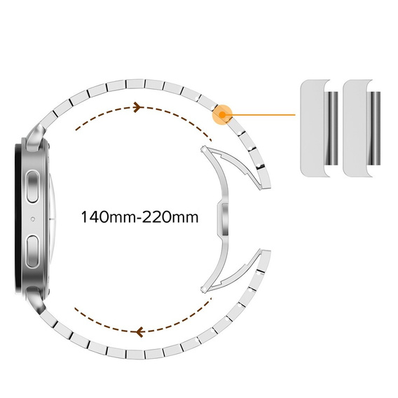 Bransoleta do Samsung Galaxy Watch 8 / 8 Classic, Srebrna