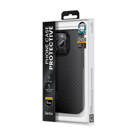 Etui Benks Montage Magnetic Armor Air Kevlar (600D/1500D) MF65 do iPhone 16 Pro – czarny