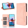 Etui z klapką do Xiaomi Redmi Note 10 Pro, Card Slot, różowe