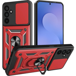 Etui pancerne do Samsung Galaxy S25 FE, CamShield Slide, czerwone