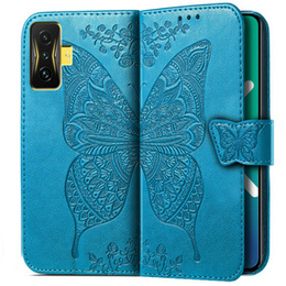 Etui z klapką do Xiaomi Poco F4 GT, Butterfly, niebieskie