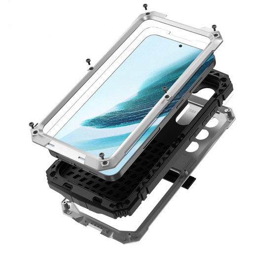 Etui pancerne do Samsung Galaxy S25+ Plus, R-JUST, srebrne