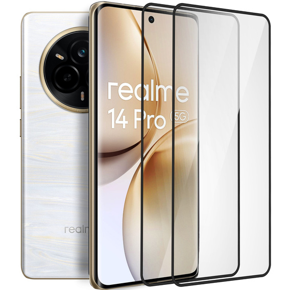2x Szkło Hartowane do Realme 14 Pro+ 5G, ERBORD 3D pełne, szybka na cały ekran