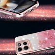 Etui do Motorola Moto G56 5G, Glitter Flower, różowe rose gold