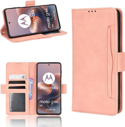 Etui z klapką do Motorola Moto G86 Power 5G, Card Slot, różowe
