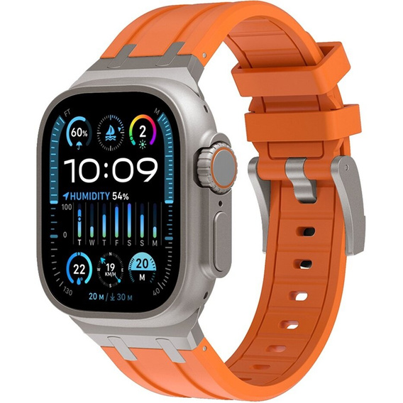 Pasek Silikonowy do Apple Watch 1/2/3/4/5/6/7/8/9/10/11/SE Ultra 1/2/3 42/44/45/46/49mm, Pomarańczowy
