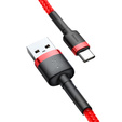 Baseus kabel Cafule 0,5 m USB-A do USB-C 3 A - czerwono‑czarny