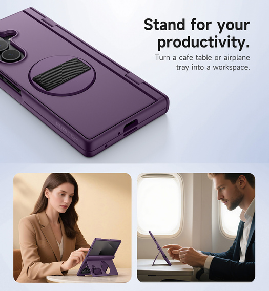 Etui do Samsung Galaxy Z Fold7, Suritch, fioletowe