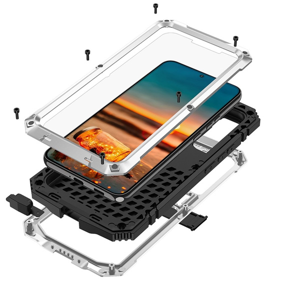 Etui pancerne do Samsung Galaxy S22, R-JUST, srebrne