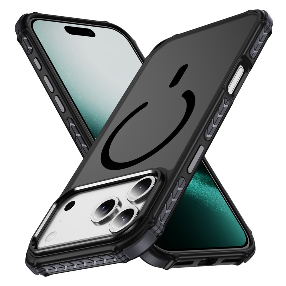 Etui pancerne do iPhone 17 Pro, Matt Case, do MagSafe, matowe z czarną ramką
