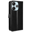 Etui z klapką do Xiaomi Redmi 13, Crazy Horse Wallet, czarne