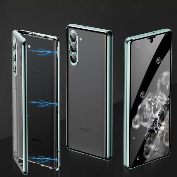 Etui do Samsung Galaxy S23 Plus, Magnetic Dual Glass, zielone