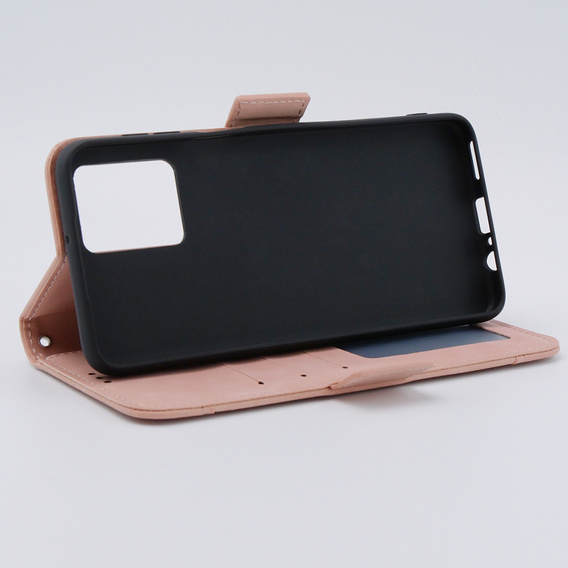 Etui z klapką do Motorola Moto G54 5G, Card Slot, różowe