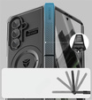 Etui pancerne do Samsung Galaxy Z Fold7 5G, Dexnor Magnetic,  do MagSafe - czarne