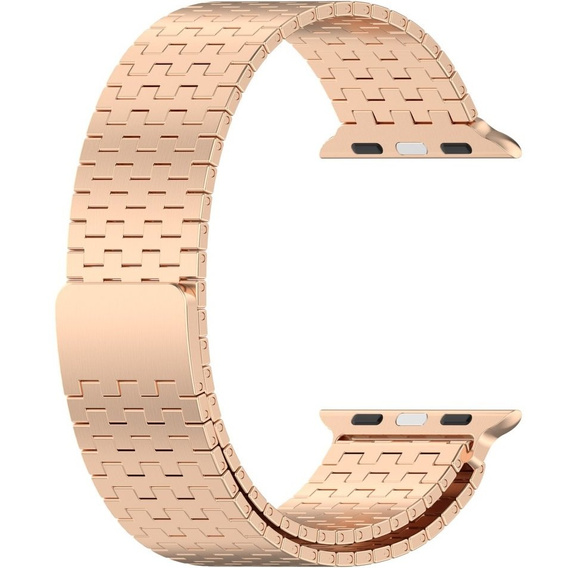 Stalowa Bransoleta do Apple Watch 1/2/3/4/5/6/7/8/9/10/11/SE Ultra 1/2/3 42/44/45/46/49mm, Różowe złoto
