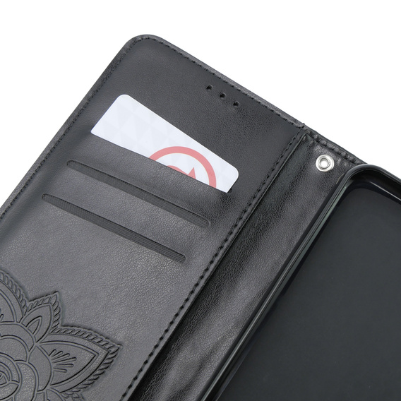 Etui z klapką do Samsung Galaxy S23 FE, Butterfly, czarne