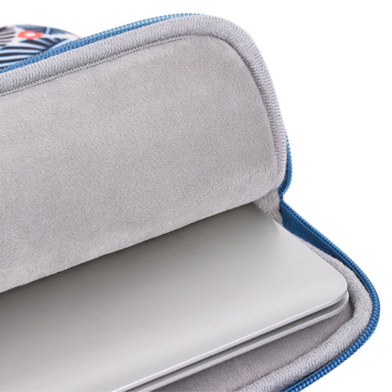 Etui na Laptopa 13" z Motywem Liści – Lekka i Stylowa Ochrona - Niebieskie