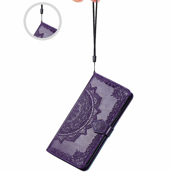 Etui z klapką do Samsung Galaxy M15 5G, Mandala, fioletowe