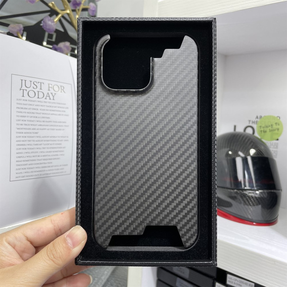 Etui do iPhone 15 Pro Max, karbonowe Carbon Fiber, matowe czarne