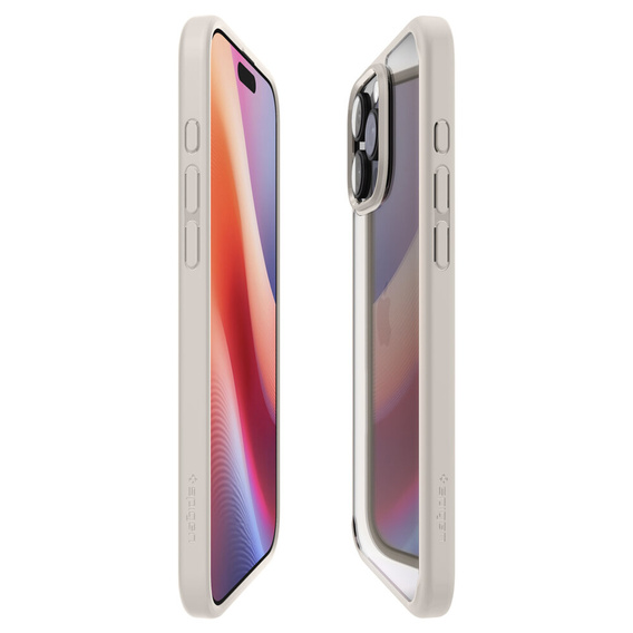 Etui Spigen do iPhone 16 Pro Max, Ultra Hybrid, przezroczyste / tytanowe + Szkło Hartowane 9H