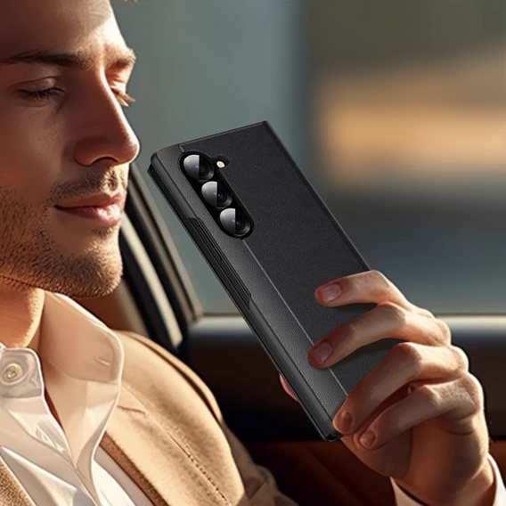 Etui z klapką do Samsung Z Fold5 5G, Smart View Wallet, czarne