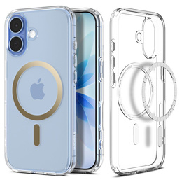 Etui Spigen do iPhone 17, Ultra Hybrid MagSafe, Clear/Gold